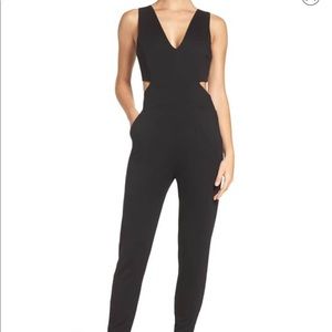 Nordstrom Black Jumpsuit with side cutouts, L
